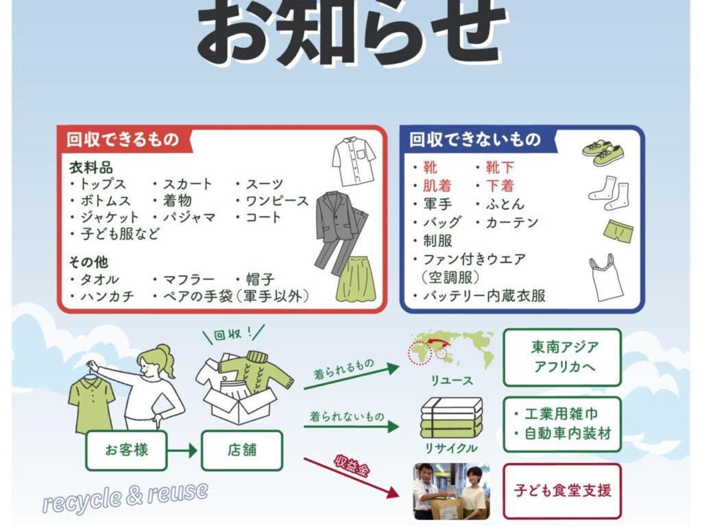 衣料品回収のお知らせ